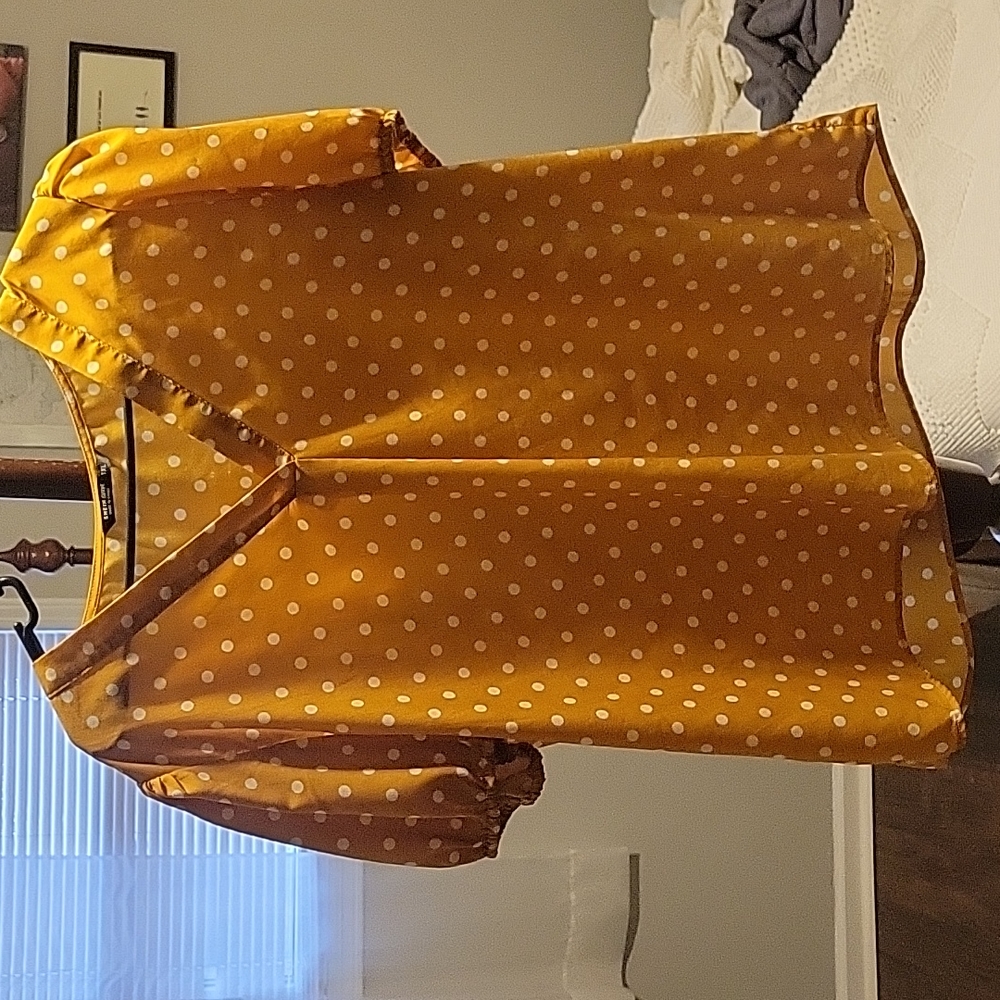 Shein yellow polka dot blouse